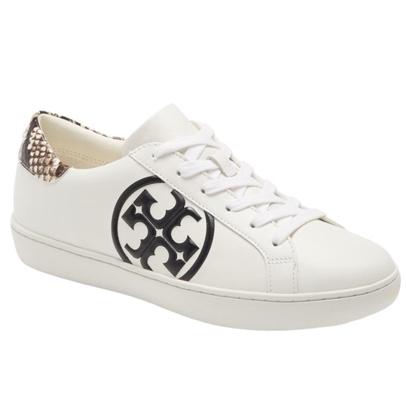 Tory Burch Shoes - TORY Burch Sneaker Leigh T-Logo Snow White / warm Roccia 100 stamped snake 5.5